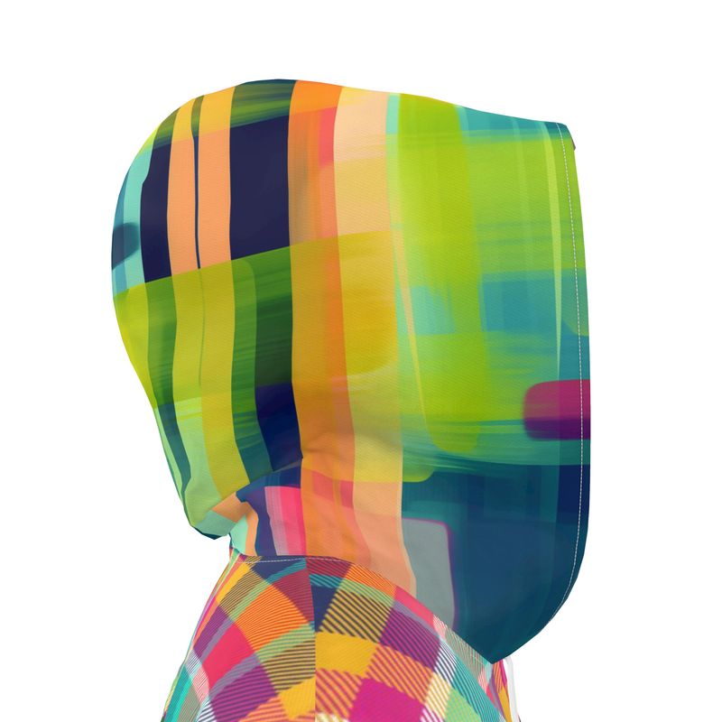 Coming Up Roses Rugby Stripe Womens Hooded Rain Jacket