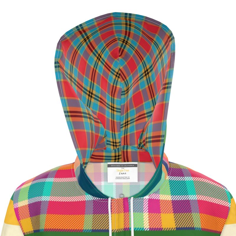 Coming Up Roses Rugby Stripe Womens Hooded Rain Jacket