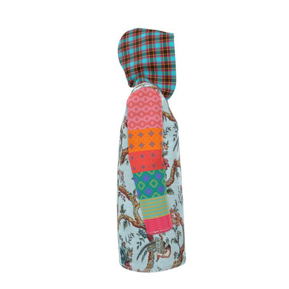 Secret Garden in Blue Chinoiserie Womens Hooded Rain Jacket