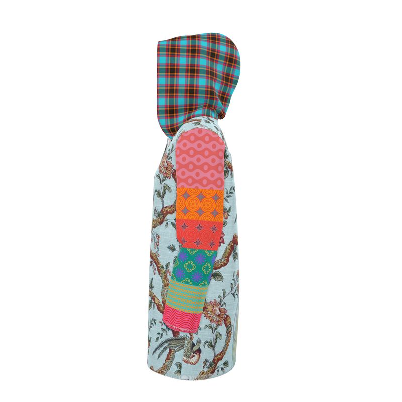 Secret Garden in Blue Chinoiserie Womens Hooded Rain Jacket