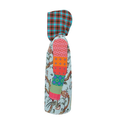 Secret Garden in Blue Chinoiserie Womens Hooded Rain Jacket
