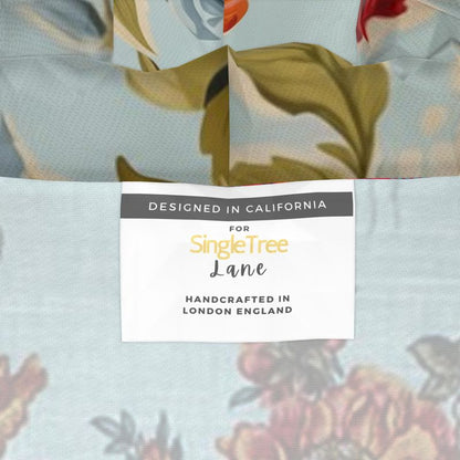 Secret Garden in Blue Chinoiserie Womens Hooded Rain Jacket