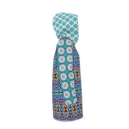 Blue Medina Mosaic Womens Hooded Rain Jacket