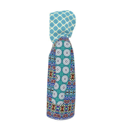 Blue Medina Mosaic Womens Hooded Rain Jacket