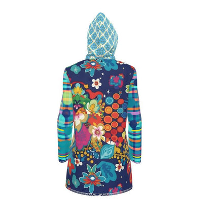 Midnight Electric Garden Party Womens Hooded Rain Jacket