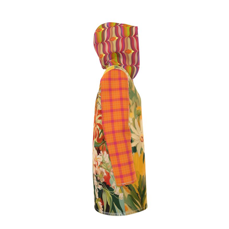 Sunny Butterfly Bloom Womens Hooded Rain Jacket