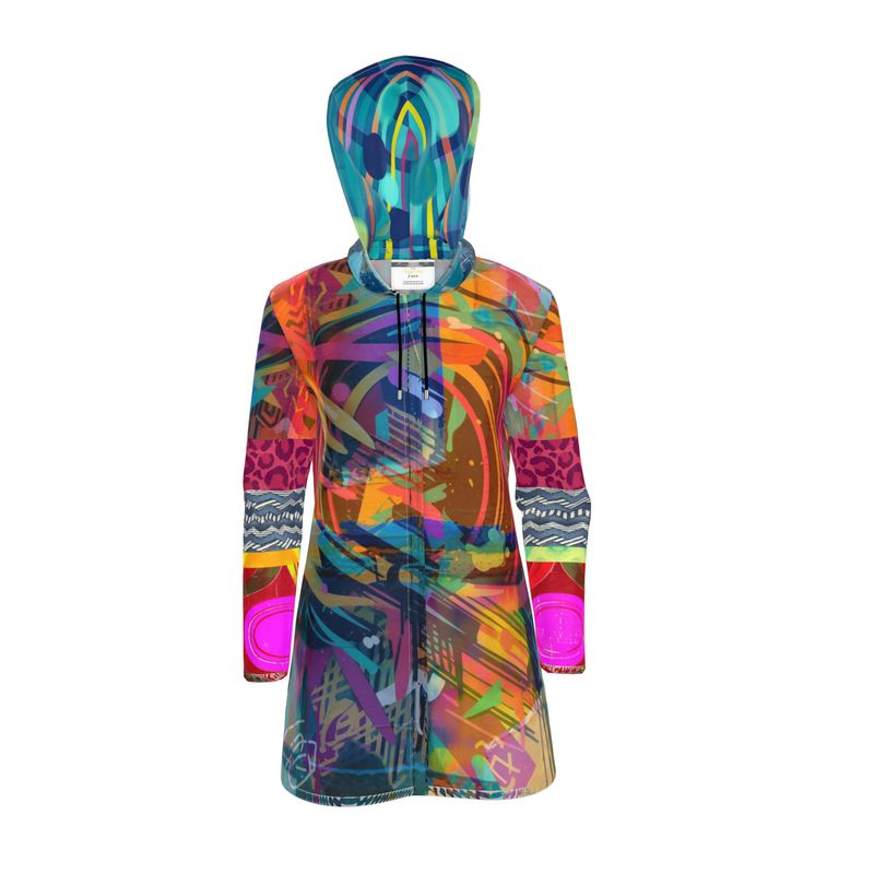 Electric Street Carnival Womens Hooded Rain Jacket