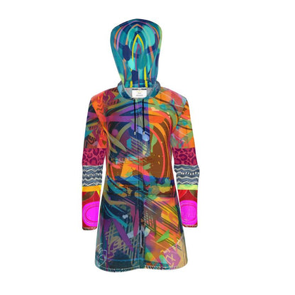 Electric Street Carnival Womens Hooded Rain Jacket