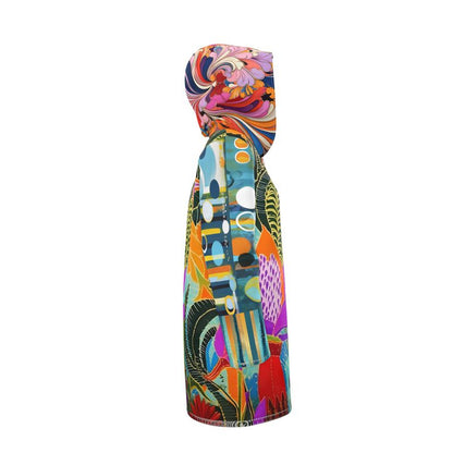 Neon Tropical Lotus Garden Womens Hooded Rain Jacket