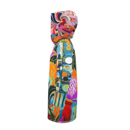 Neon Tropical Lotus Garden Womens Hooded Rain Jacket