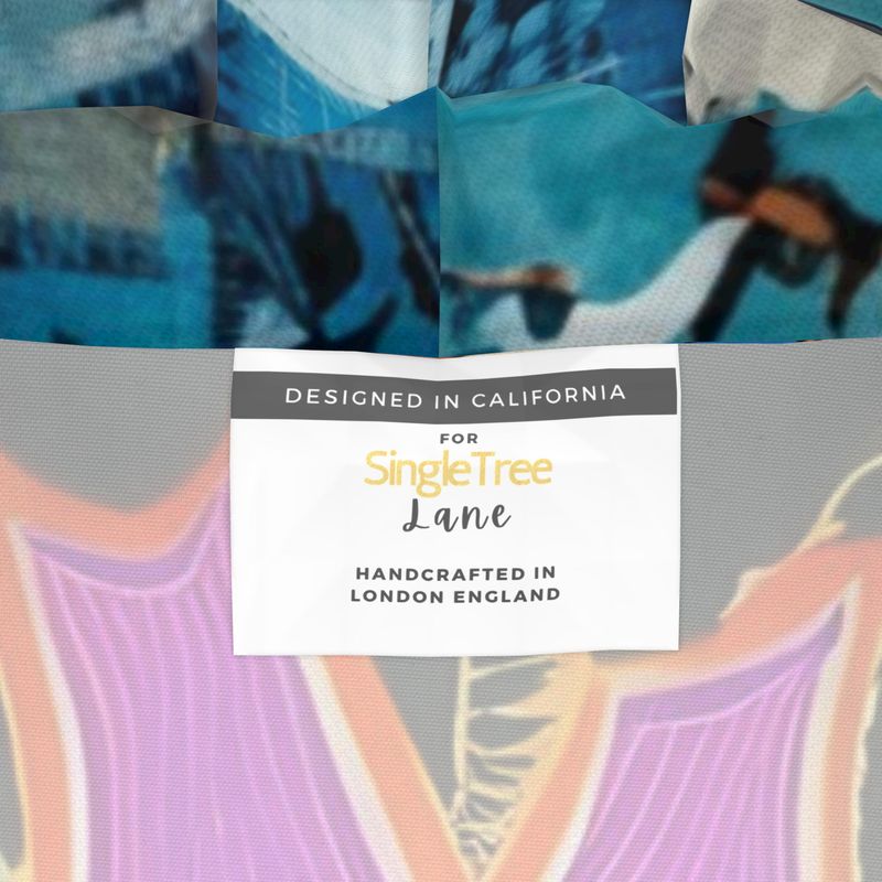 Neon Tropical Lotus Garden Womens Hooded Rain Jacket