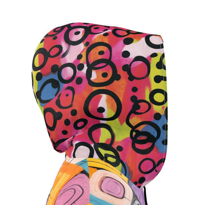 Retro Block Party Womens Hooded Rain Jacket
