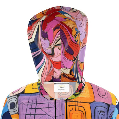 Retro Block Party Womens Hooded Rain Jacket