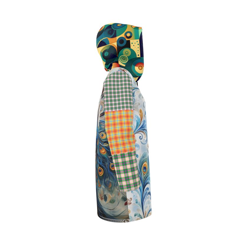 Blue Peacock Garden Womens Hooded Rain Jacket