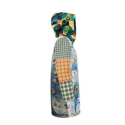 Blue Peacock Garden Womens Hooded Rain Jacket