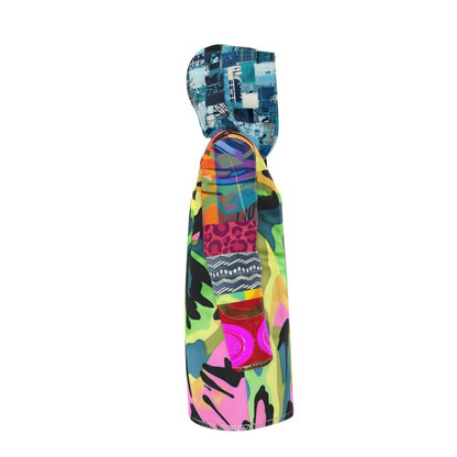 Neon Electric Jungle Remix Womens Hooded Rain Jacket