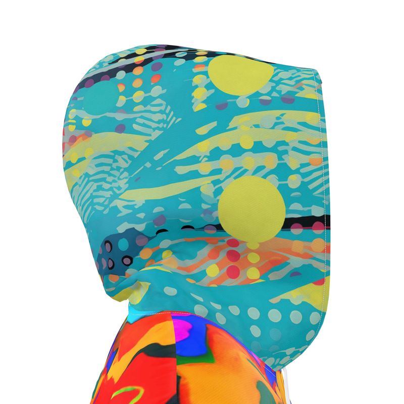 Tropical Lotus Blaze Womens Hooded Rain Jacket