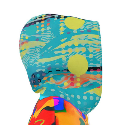 Tropical Lotus Blaze Womens Hooded Rain Jacket