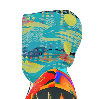 Tropical Lotus Blaze Womens Hooded Rain Jacket
