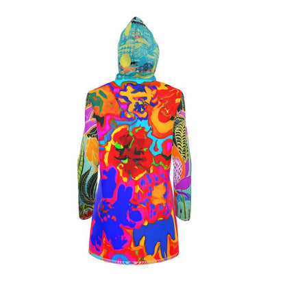 Tropical Lotus Blaze Womens Hooded Rain Jacket