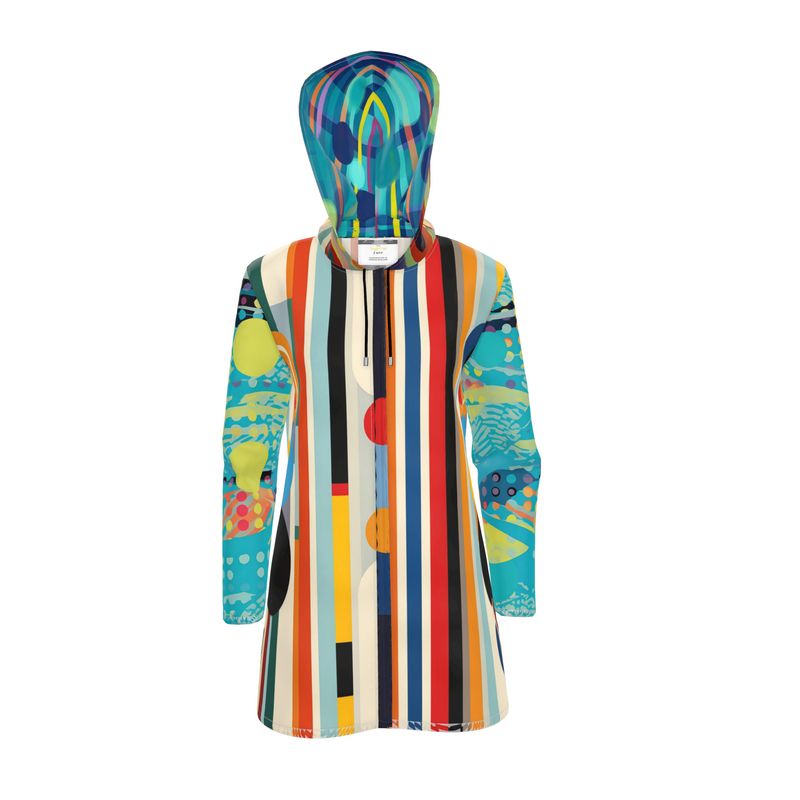 Mod Cabana Stripe Womens Hooded Rain Jacket