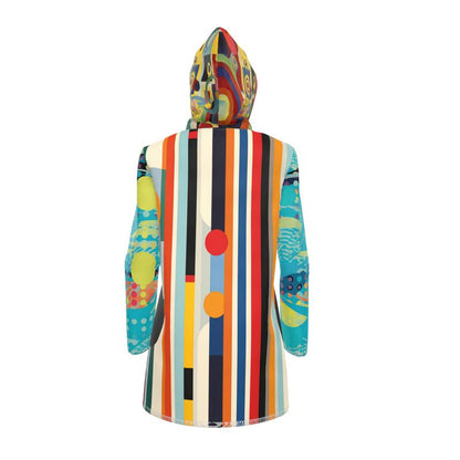 Mod Cabana Stripe Womens Hooded Rain Jacket