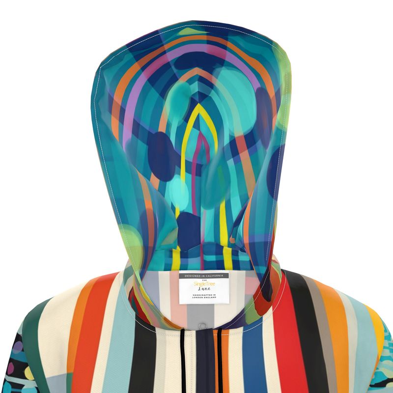 Mod Cabana Stripe Womens Hooded Rain Jacket