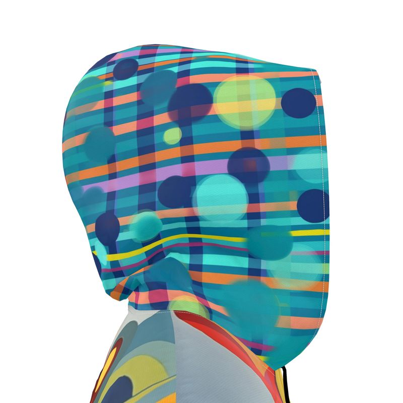 Abstract Orbit Stripe Womens Hooded Rain Jacket
