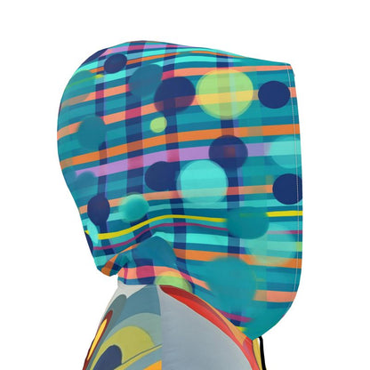 Abstract Orbit Stripe Womens Hooded Rain Jacket