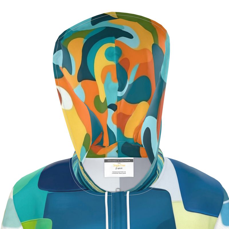 Blue Lagoon Colorblock Womens Hooded Rain Jacket