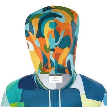 Blue Lagoon Colorblock Womens Hooded Rain Jacket