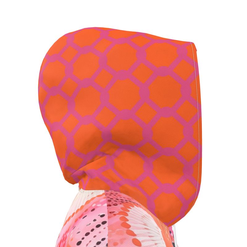 Pink Citrus Orbit Womens Hooded Rain Jacket