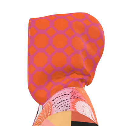 Pink Citrus Orbit Womens Hooded Rain Jacket