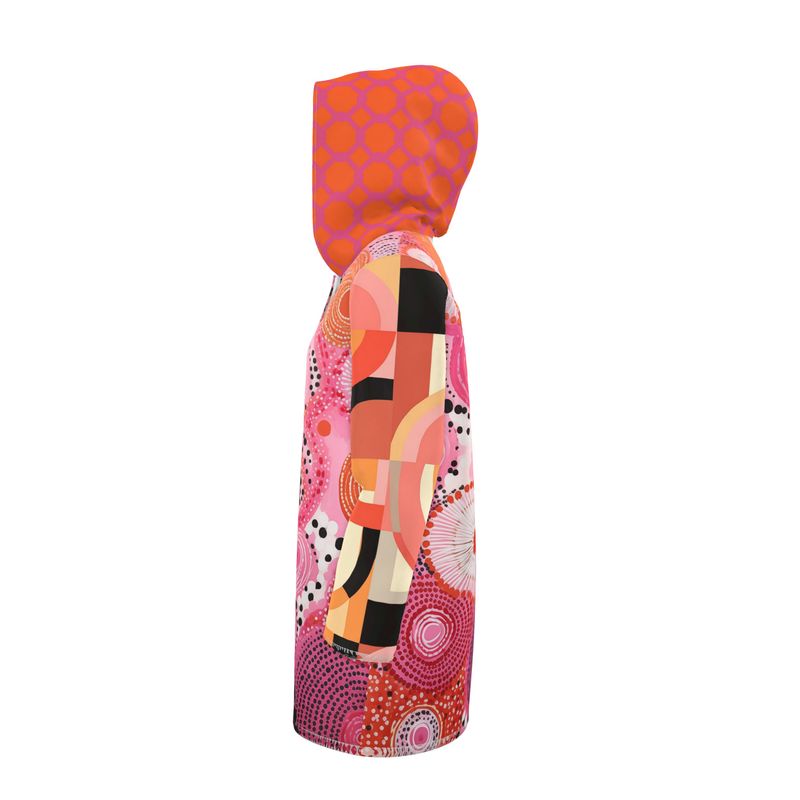 Pink Citrus Orbit Womens Hooded Rain Jacket