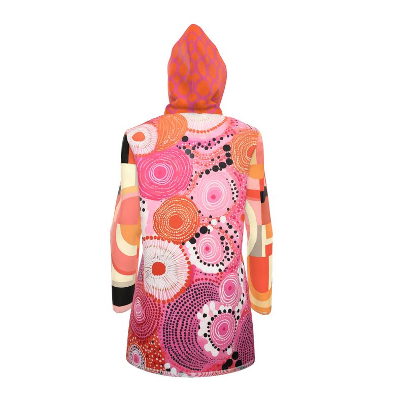 Pink Citrus Orbit Womens Hooded Rain Jacket