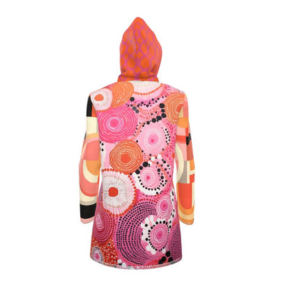 Pink Citrus Orbit Womens Hooded Rain Jacket