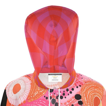 Pink Citrus Orbit Womens Hooded Rain Jacket