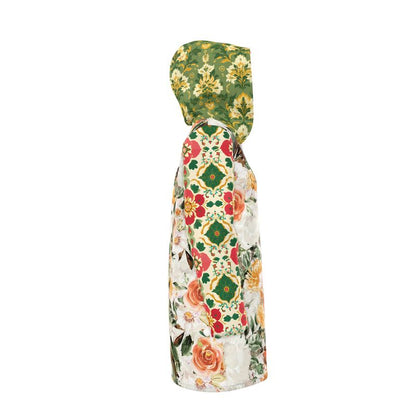 Tangerine Blossom Rose Womens Hooded Rain Jacket