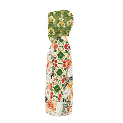 Tangerine Blossom Rose Womens Hooded Rain Jacket