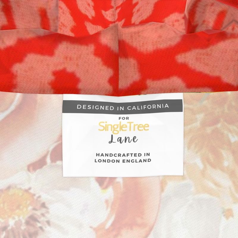 Tangerine Blossom Rose Womens Hooded Rain Jacket