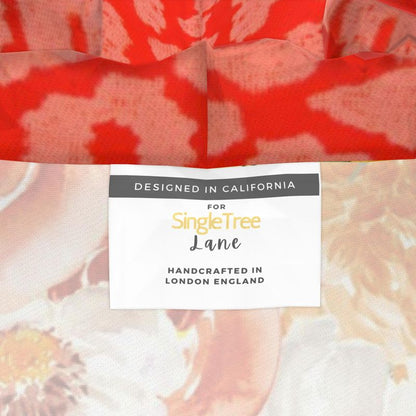 Tangerine Blossom Rose Womens Hooded Rain Jacket