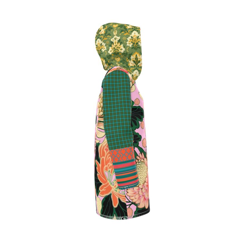 Pink Chrysanthemum Garden Womens Hooded Rain Jacket