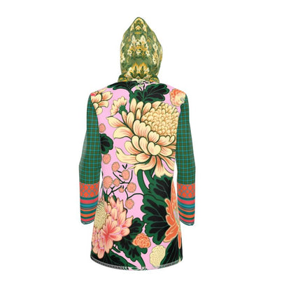 Pink Chrysanthemum Garden Womens Hooded Rain Jacket