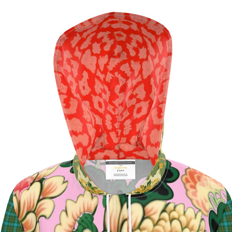 Pink Chrysanthemum Garden Womens Hooded Rain Jacket