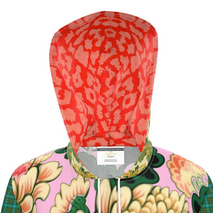 Pink Chrysanthemum Garden Womens Hooded Rain Jacket