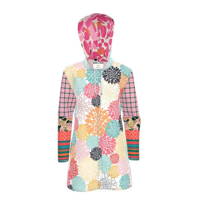 Mums the Word in Floral Plaid Womens Hooded Rain Jacket
