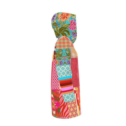 Pink Carnival Bazaar Patchwork Womens Hooded Rain Jacket