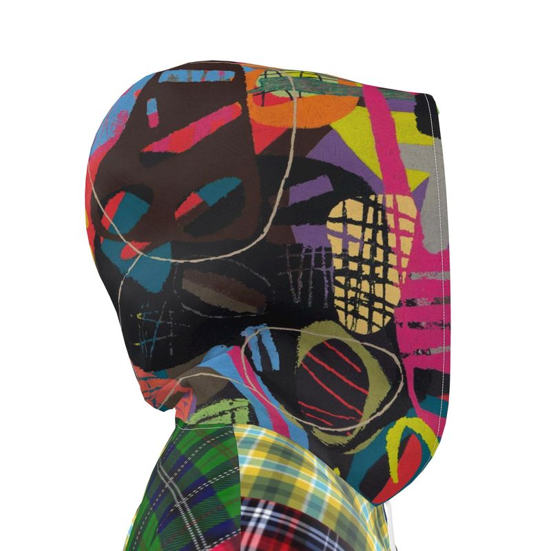 Kaleidoscope Camo Patchwork Womens Hooded Rain Jacket