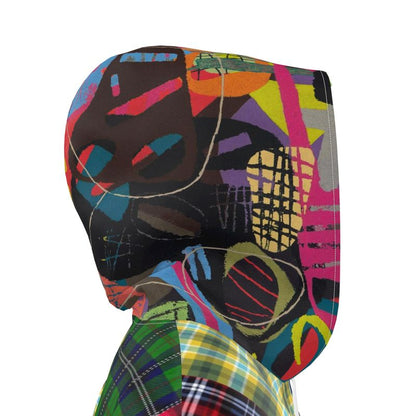 Kaleidoscope Camo Patchwork Womens Hooded Rain Jacket