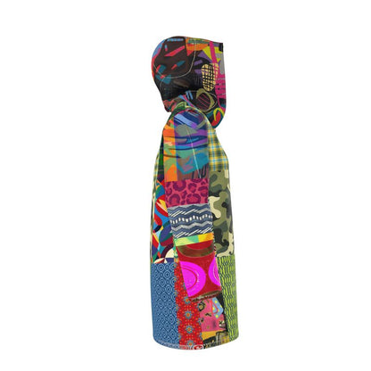 Kaleidoscope Camo Patchwork Womens Hooded Rain Jacket